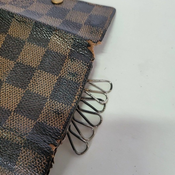 Authentic Louis Vuitton Damier Multicles 6 Key Hooks Case Brown Small Check - Picture 8 of 11